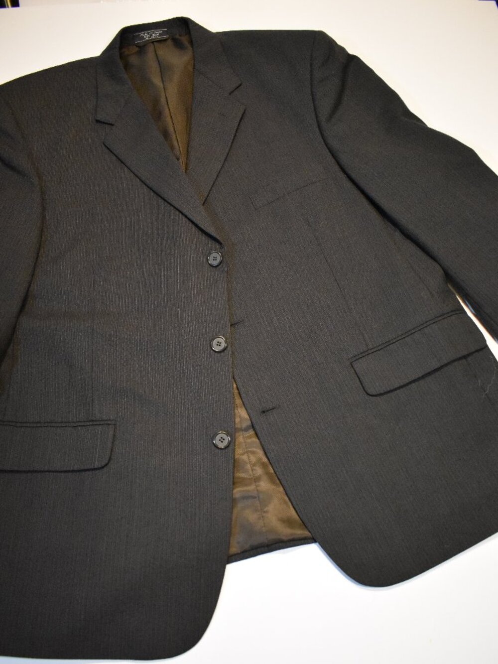 Jeffrey Banks Men’s Blazer 46R Black 100% Pure Wool 3 Button Sport Coat
